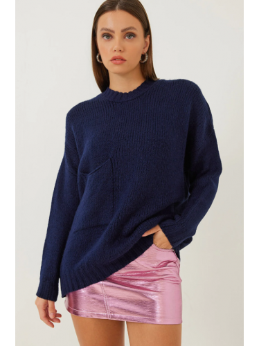 بلوزة ستاتي شتوي لون كحلي