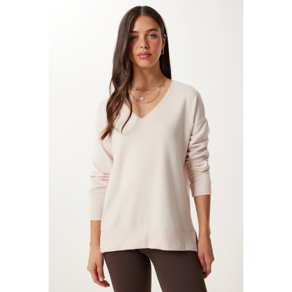 بلوز قبة سبعه باللون البيج