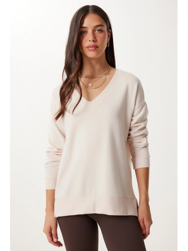 بلوزة ستاتي لون بيج