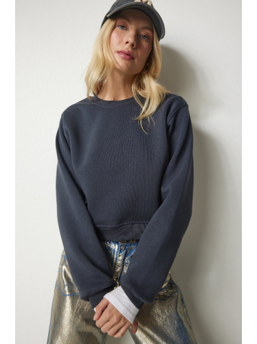 بلوزة ستاتي شتوي لون سكني غامق