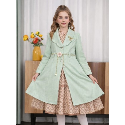 فستان قطعتين لون اخضر