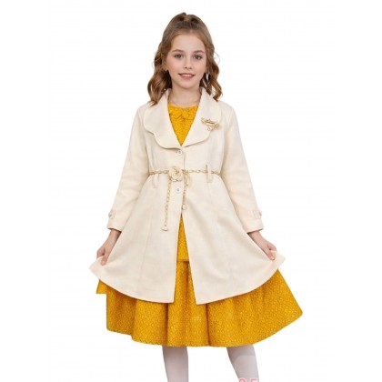 فستان قطعتين لون بيج وكموني