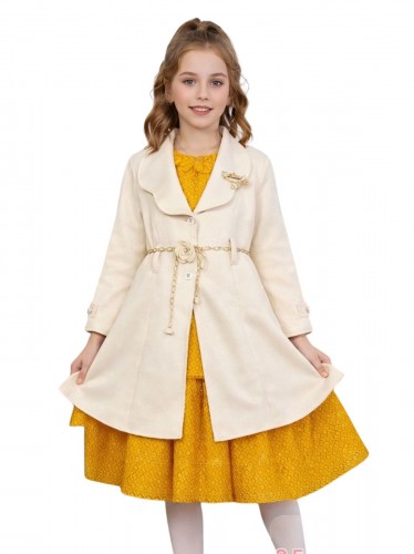 فستان قطعتين لون بيج وكموني