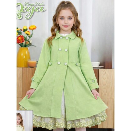 فستان قطعتين بناتي بالون الاخضر