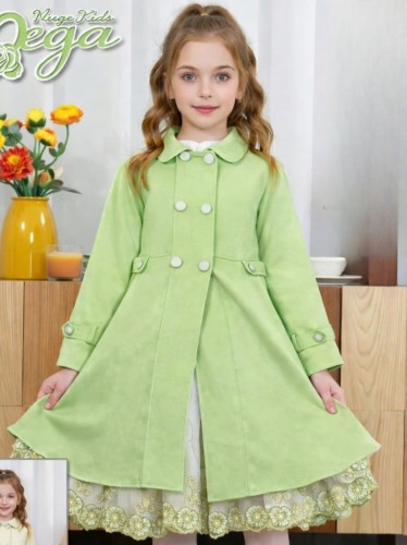 فستان قطعتين بناتي بالون الاخضر