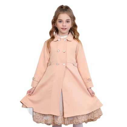 فستان قطعتين بناتي بالون البيج