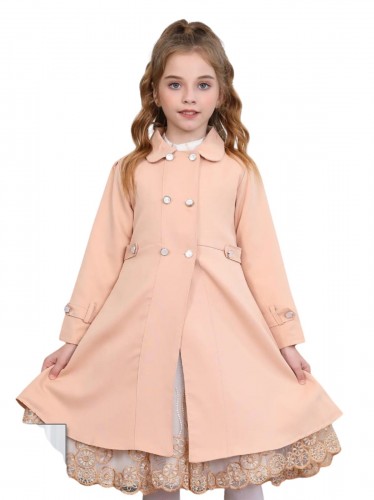 فستان قطعتين بناتي بالون البيج