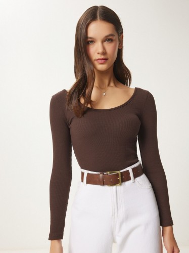 بلوزة ستاتي هاينك لون بني