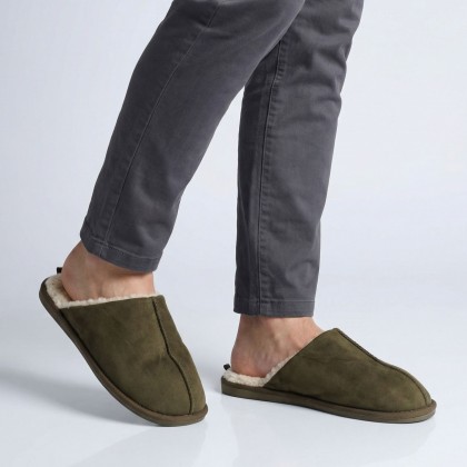 حفاية فرو شتوي رجالي لون زيتي