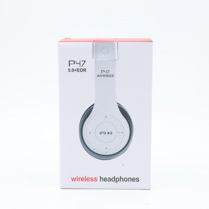 P47 Stereo Head Mounted Bluetooth Headphones Multifunctional Wireless - White