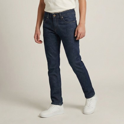 بنطال جينز ولادي سليم فيت لون أزرق غامق