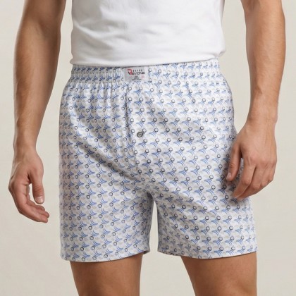 بوكسر بتصميم زر للرجال لون أبيض