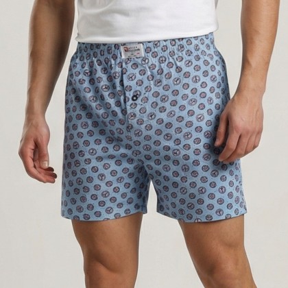 بوكسر بتصميم زر للرجال لون أزرق فاتح