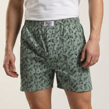 بوكسر بتصميم زر للرجال لون أخضر فاتح