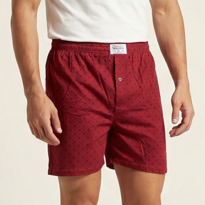 بوكسر بتصميم زر للرجال لون خمري