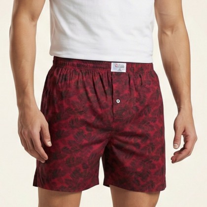 بوكسر بتصميم زر للرجال لون خمري