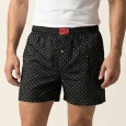 بوكسر رجال قطني لون أسود بأشكال أبيض