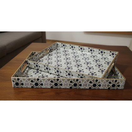 طقم 2 صينية مستطيل