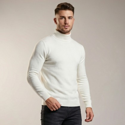 بلوزة نص جولف للرجال لون أبيض