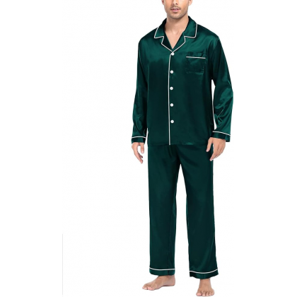 بجامة رجالي ستان لون اخضر