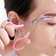 مقص تشذيب الحواجب مع مشط قابل للفصل مصنوع من ستانلس ستيل مقاوم للصدأ 
