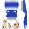 مجموعة 3 أمشاط للحيوانات الأليفة، مع أسنان ناعمة لإزالة القمل والبراغيث، وتمشيط دقيق للقطط والكلاب لإزالة الشعر المتشابك والقراد.
