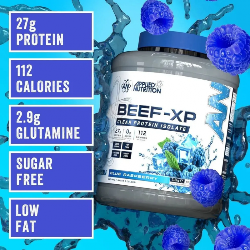 Protein Isolate Blue Raspberry Applied Nutrition BEEF-XP Clear Beef Protein Isolate Blue Raspberry 1 ...