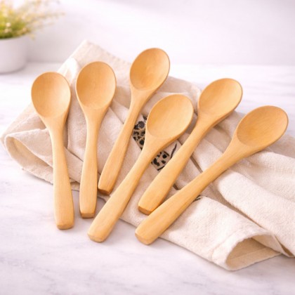 طقم 6 معالق صغار خشب بامبو