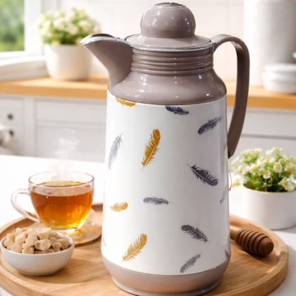 ثيرموس كبسة ( ريش أبيض) واحد لتر