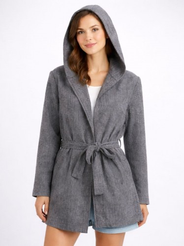 جاكيت بدون ازرار ستاتي لون رمادي