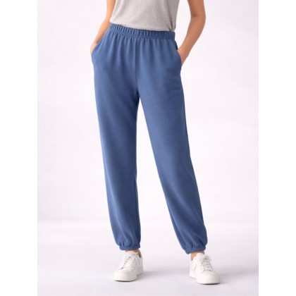 بنطلون فوتر ستاتي لون ازرق بترولي