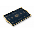 صينية بلاستيك وزجاج أسود مزخرف