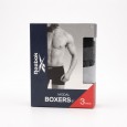 Reebok Mens' Boxers 6' (3 Pack)- Black and Grey and Silver