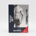 Reebok Mens' Boxers 7' (3 Pack)- Black and Grey
