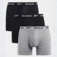 Reebok Mens' Boxers 7' (3 Pack)- Black and Grey