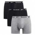 Reebok Mens' Boxers 7' (3 Pack)- Black and Grey