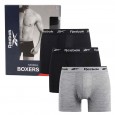 Reebok Mens' Boxers 7' (3 Pack)- Black and Grey