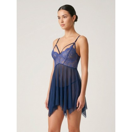 قميص لانجري قصير نسائي لون كحلي