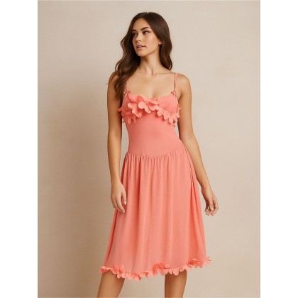 قميص لانجري قصير قطعة واحدة نسائي لون زهري