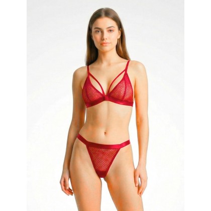 قميص لانجري للنساء لون أحمر