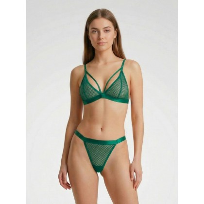 طقم قطعتين صدرية وكلوت نسائي لون أخضر