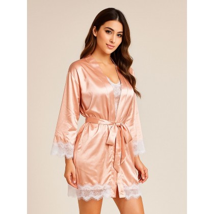 بيبي دول دانتيل (3 قطع) للنساء لون ابيض وبيج