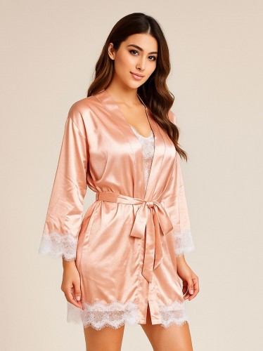 بيبي دول دانتيل (3 قطع) للنساء لون ابيض وبيج