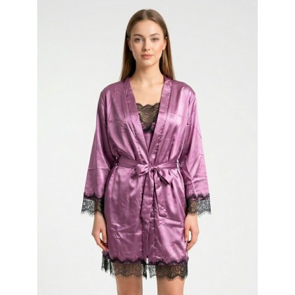 بيبي دول دانتيل (قطعتين) للنساء لون بنفسجي