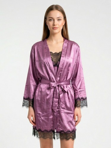 بيبي دول دانتيل (قطعتين) للنساء لون بنفسجي