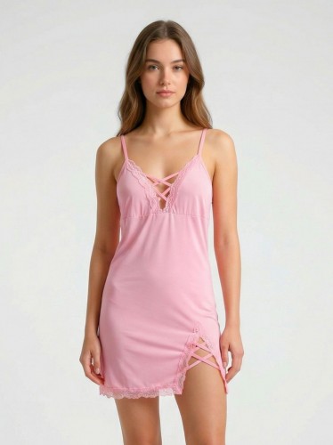 قميص لانجري للنساء لون زهري