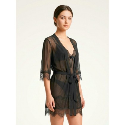 بيبي دول دانتيل (قطعتين) للنساء لون أسود