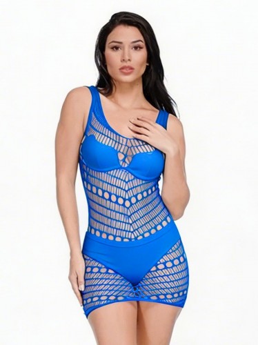 بدلة لانجري ستاتي شفافة حجم واحد لاستخدام واحد لون أزرق