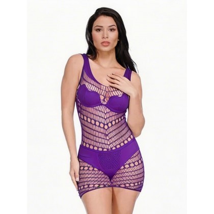 بدلة لانجري ستاتي شفافة حجم واحد لاستخدام واحد لون بنفسجي