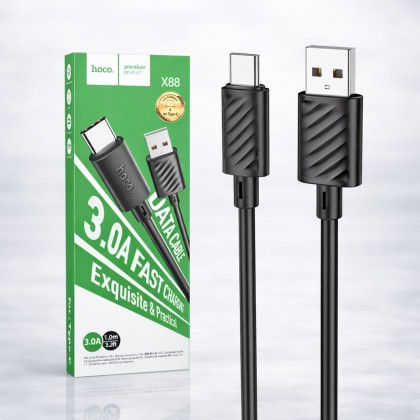 HOCO X88 PVC Type-C Data Cable - Black